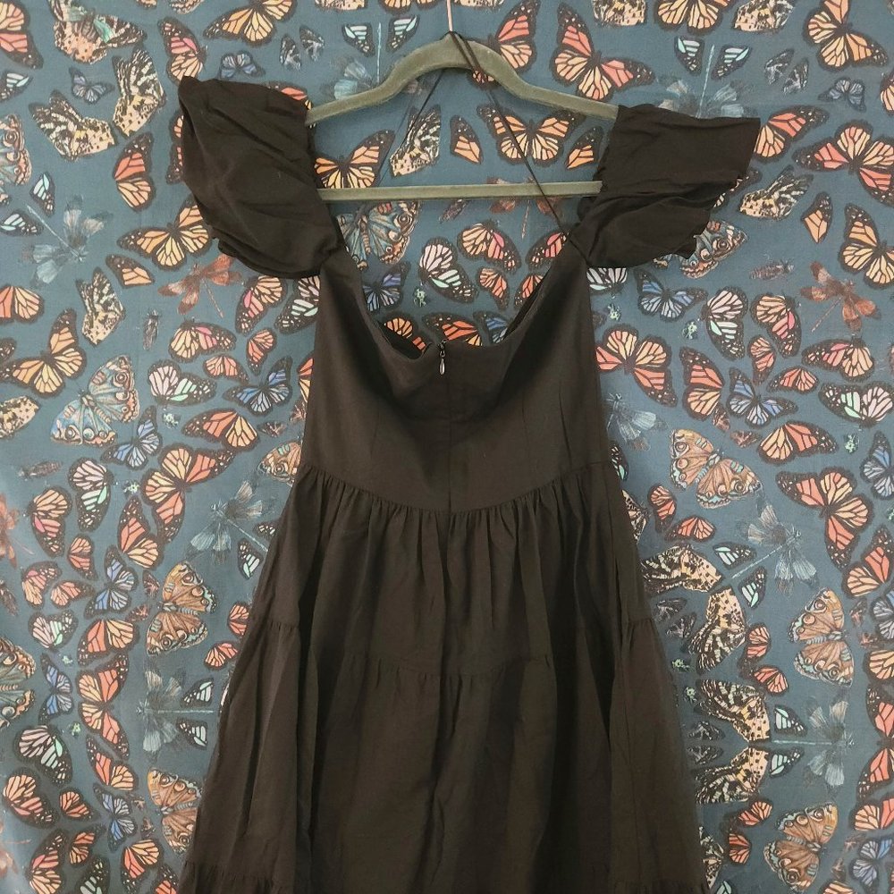 Moodie Off Shoulder Large Skirt Black Dress Small - Picture 9 of 9